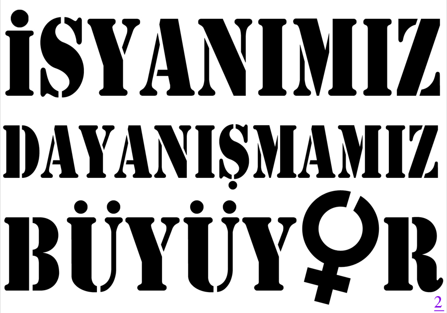 8 Mart Feminist Gece Yürüyüşü / 2015 / Stencil Şablonları