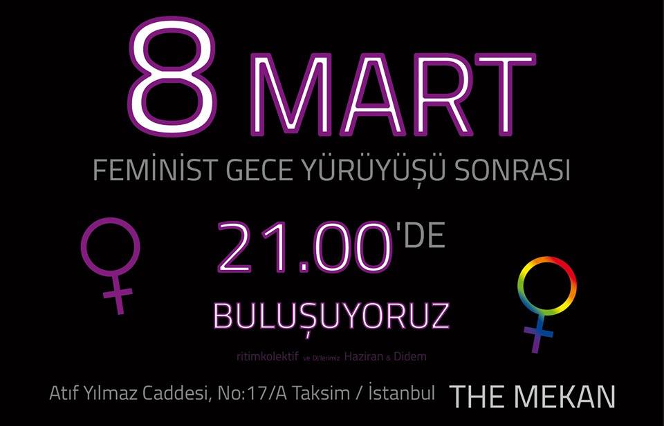 8 Mart Feminist Gece Yürüyüşü / 2016 / Parti Afişi