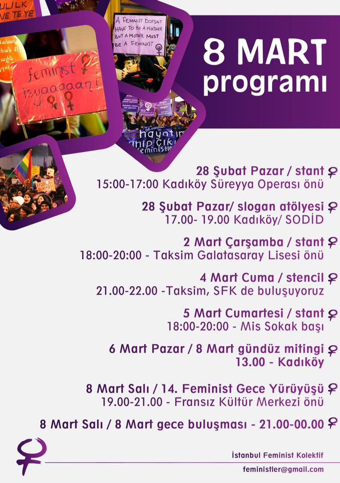 8 Mart Feminist Gece Yürüyüşü / 2016 / Takvim Görseli