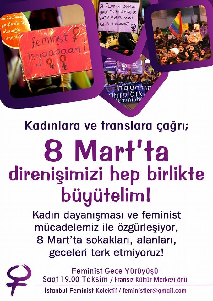 8 Mart Feminist Gece Yürüyüşü / 2016 / Bildiri