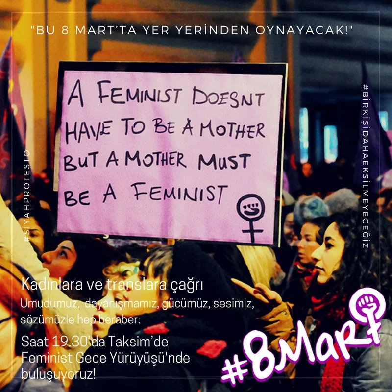 March 8 Feminist Night March / 2017 / Eylem çağrı görseli