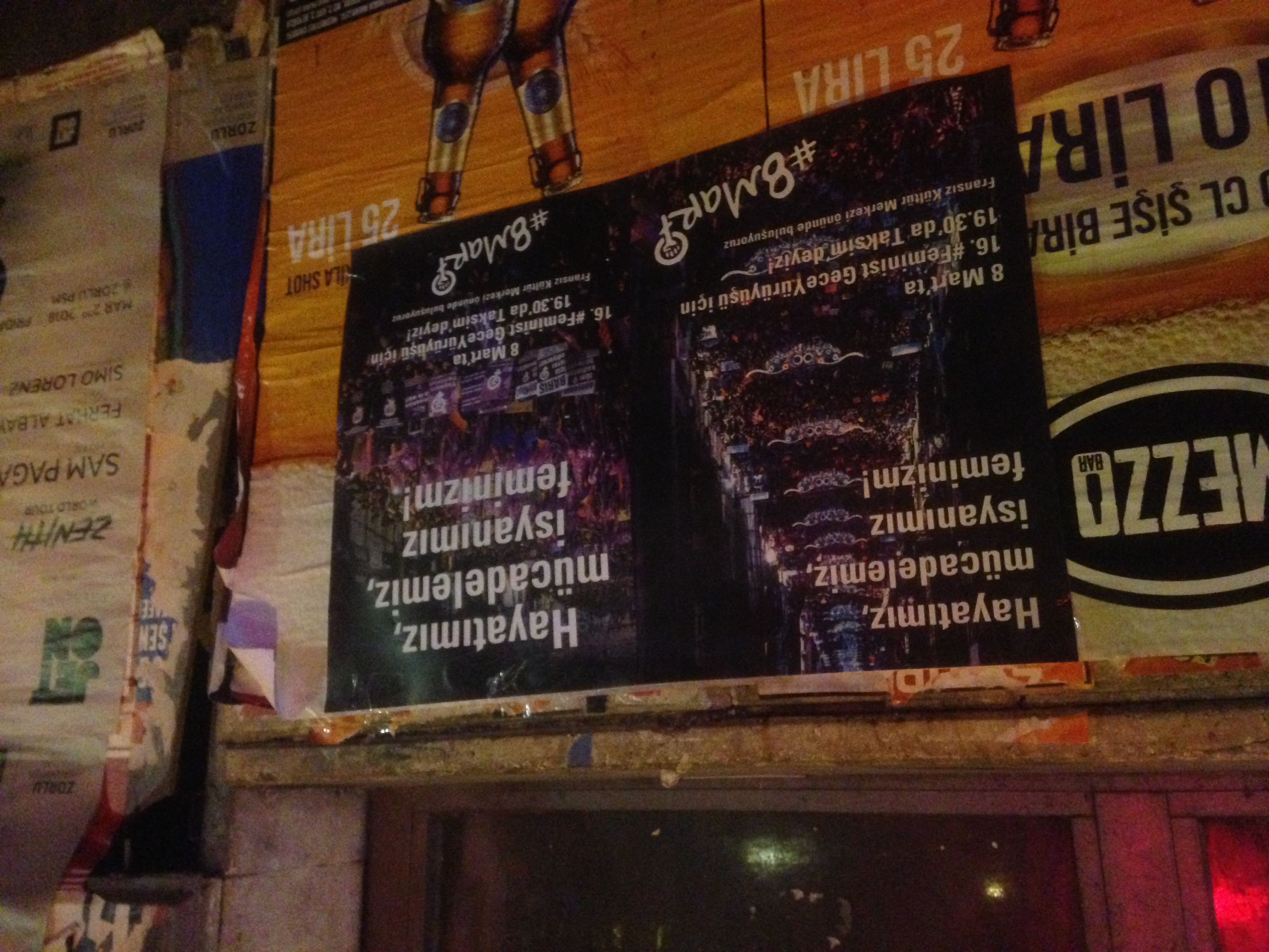 23 Şubat 2018, Taksim / afişleme / Foto: Tuğçe Canbolat