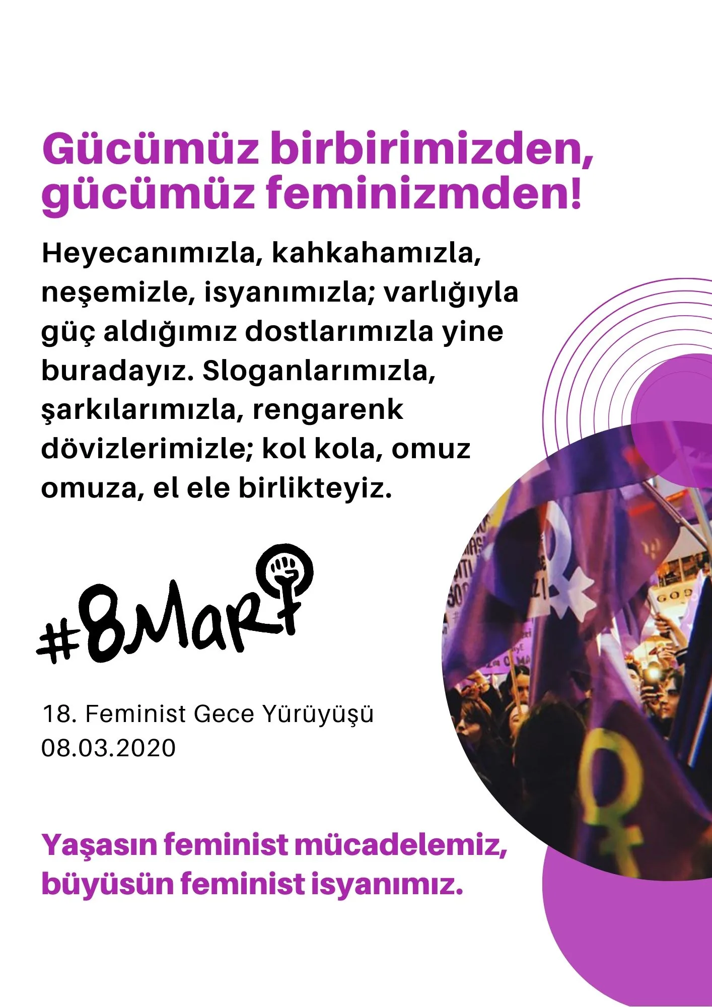 March 8 Feminist Night March / 2020 / Image of the press statement