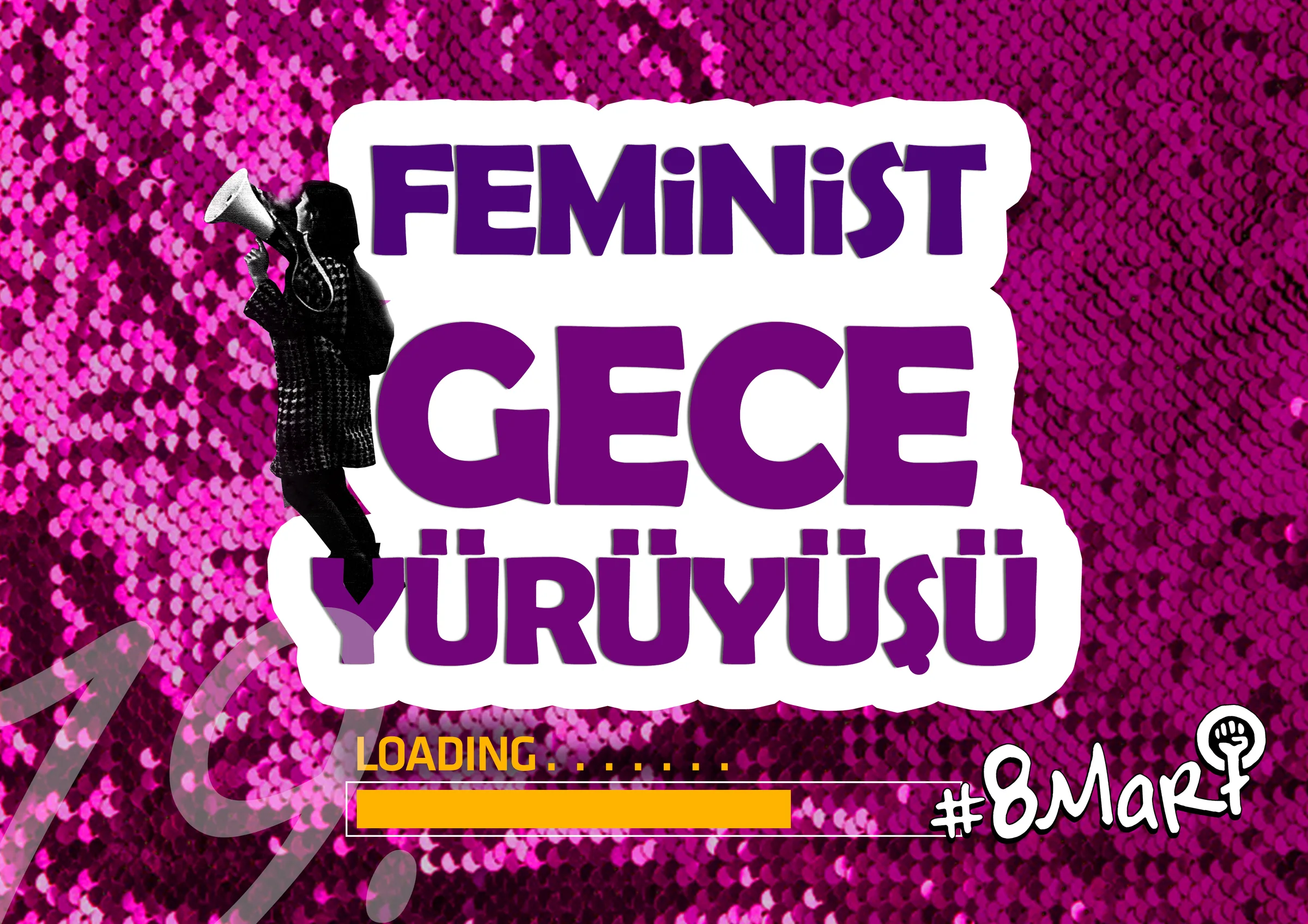 March 8 Feminist Night March / 2021 / Invitation image