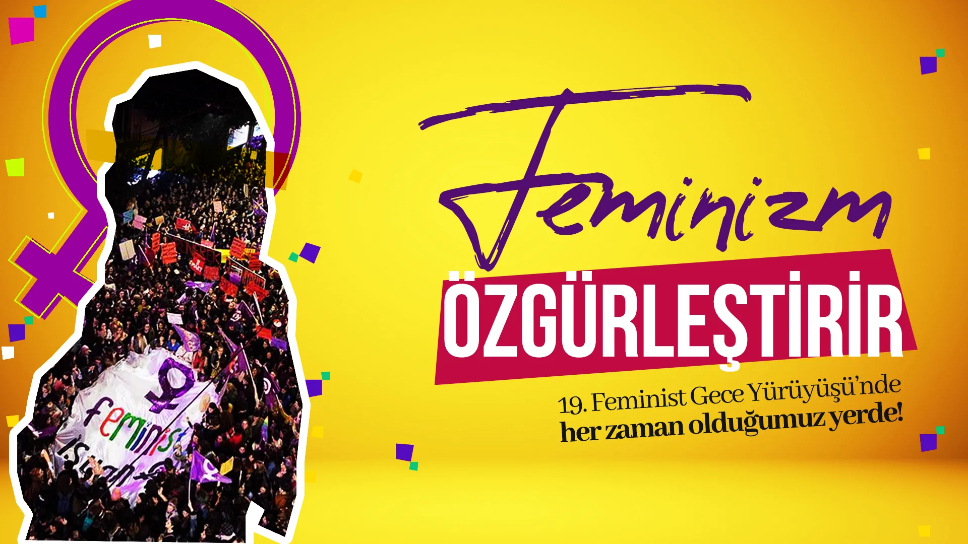 8 Mart Feminist Gece Yürüyüşü / 2021 / Eylem çağrı görseli