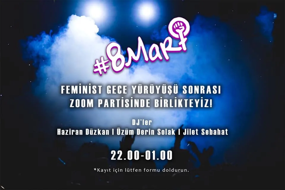 March 8 Feminist Night March / 2021 / Party invitation image