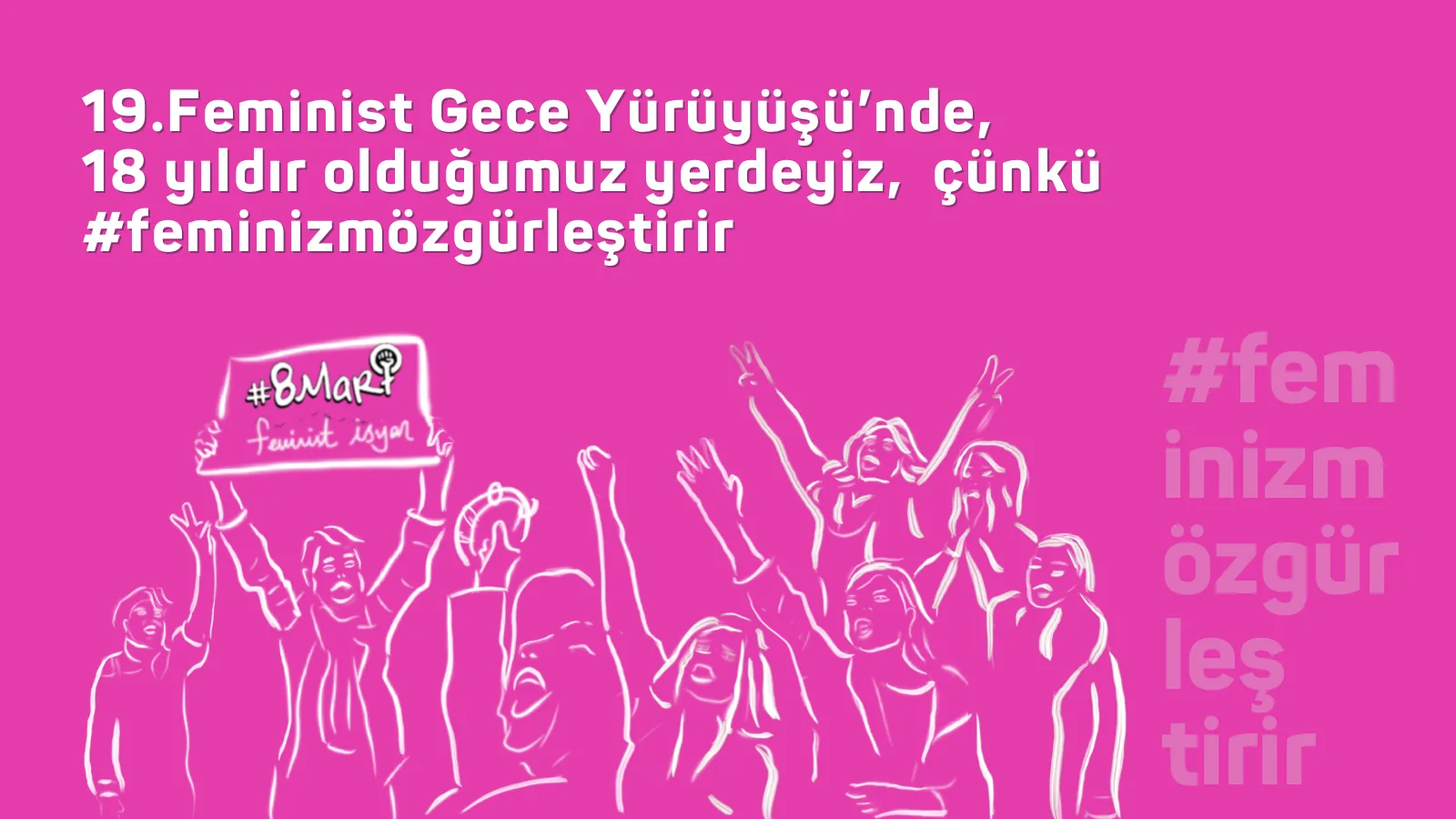 March 8 Feminist Night March / 2021 / Social media action image