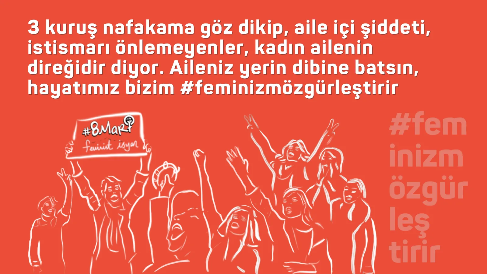 8 Mart Feminist Gece Yürüyüşü / 2021 / Sosyal medya eylem görseli