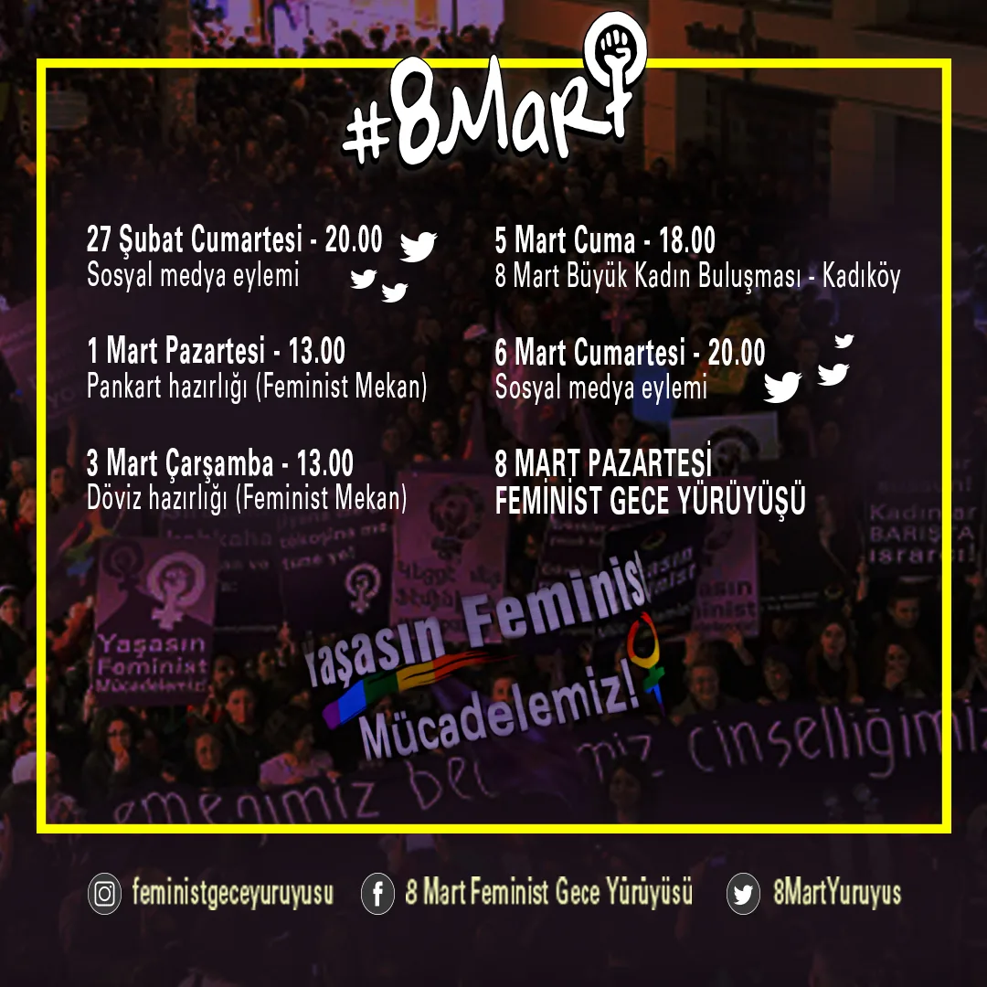 8 Mart Feminist Gece Yürüyüşü / 2021 / Takvim