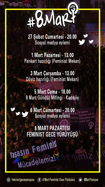 8 Mart Feminist Gece Yürüyüşü / 2021 / Takvim